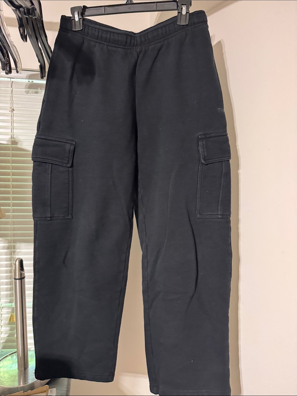 TNA Black Cargo Jogger Pants with Side Pockets